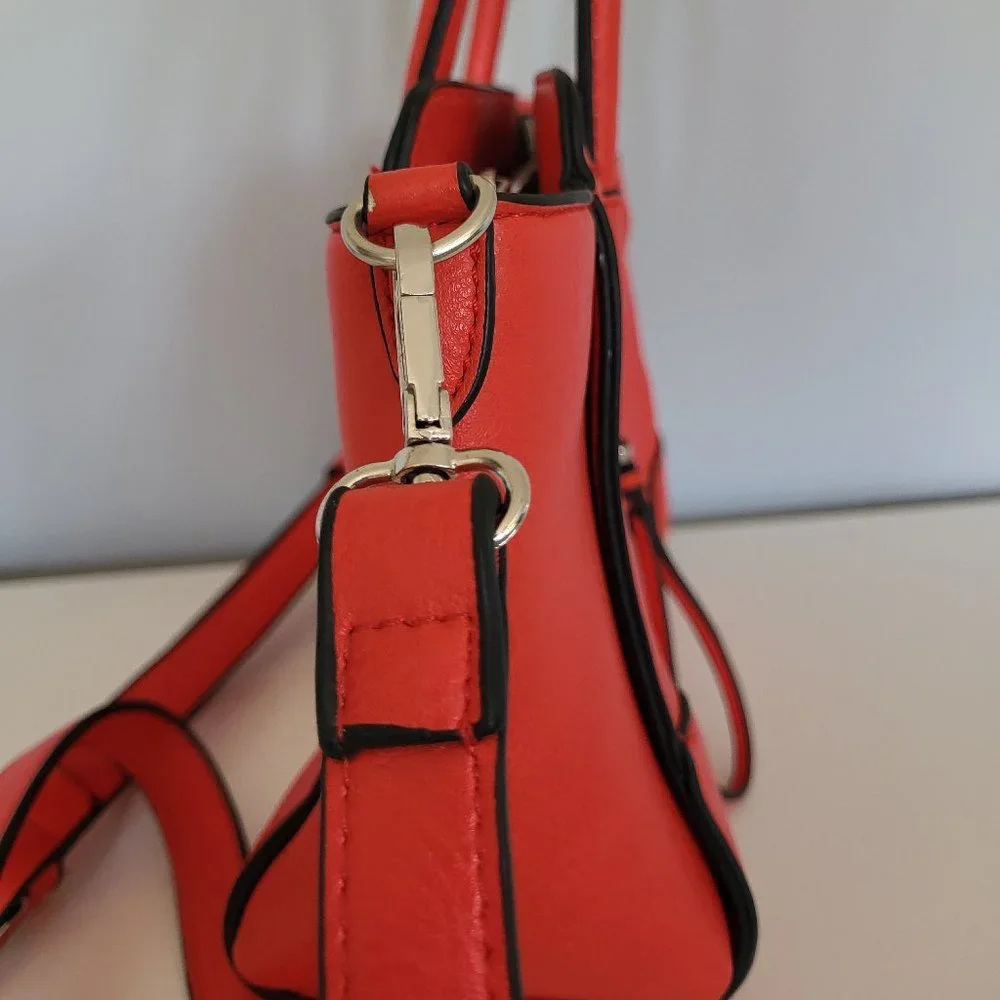Parfois Red Vegan Faux Leather Medium Cross Body Bag, Tote Handles, GUC - Picture 3 of 12
